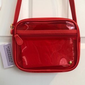 Stephanie Johnson clear red crossbody bag